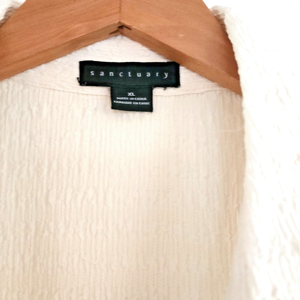 Women's Collared Sleeveless Ruched Top By Sanctuary Ivory  in XL - Picture 7 of 14